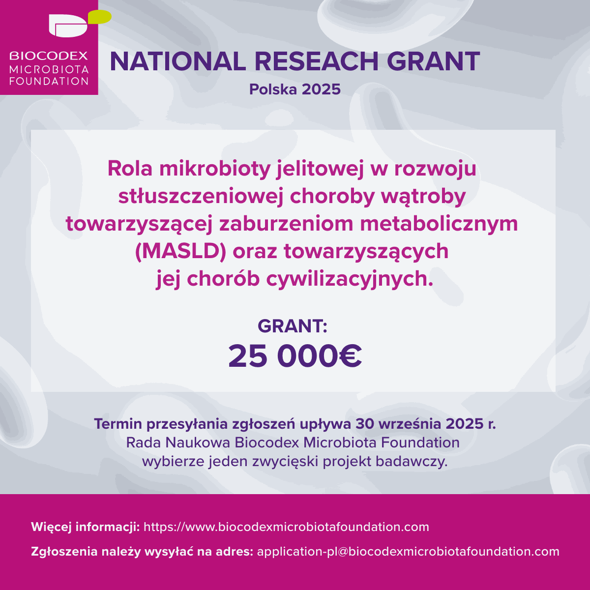 Nabór do konkursu badawczego Biocodex Microbiota Foundation 2025